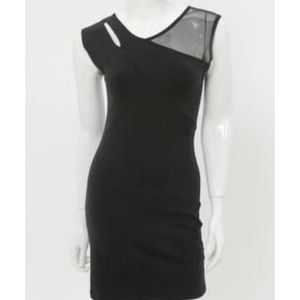 David Lerner black mesh and cutout dress - m